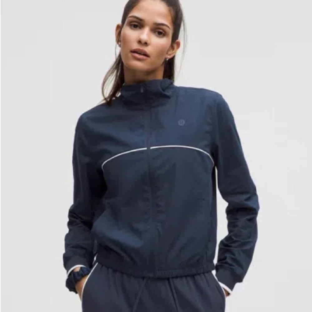 Lululemon Court Rival Tennis Track Jacket Size 8 Navy Blue - Picture 7 of 9